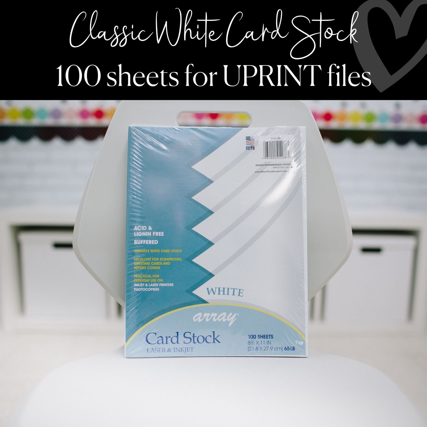 Card Stock | White | 100 Sheets | Classroom Supplies | Schoolgirl Style