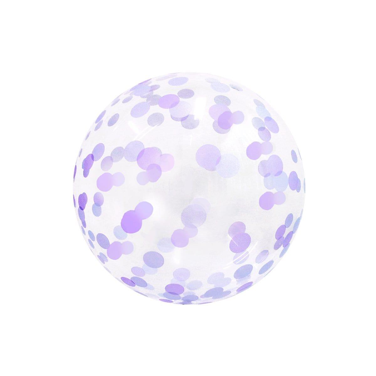 Bubble Balloon, Confetti Purple, 18''