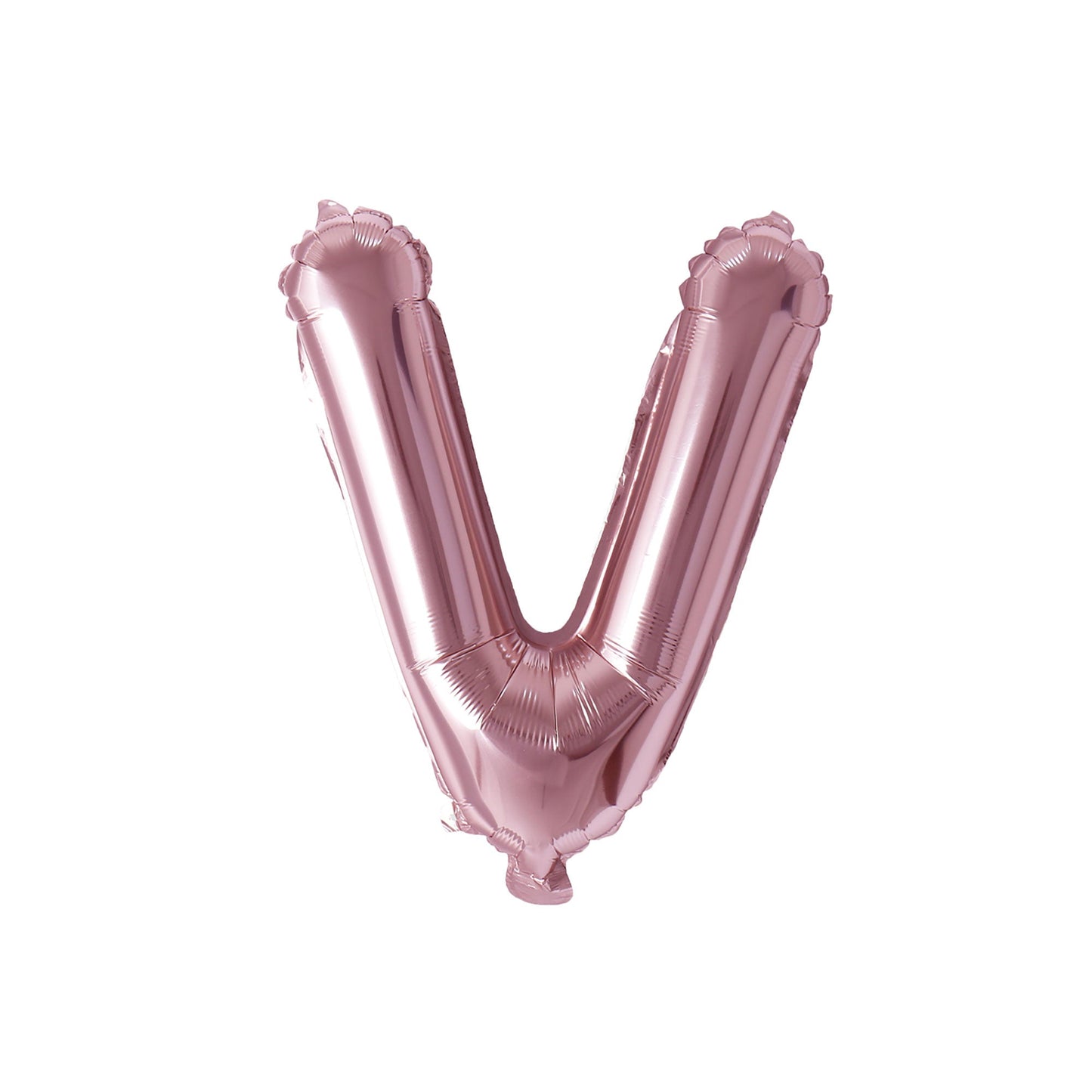 Rose Gold Letter V Foil Balloon, 16 Inches, 1 Count