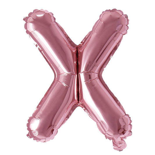 Rose Gold Letter X Foil Balloon, 16 Inches, 1 Count