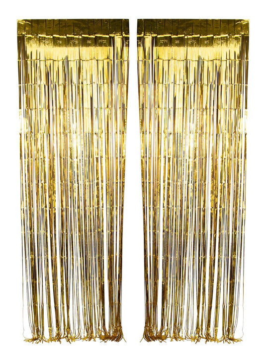 Gold Foil Fringe Curtain, 2 Count