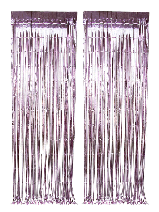 Light Pink Foil Fringe Curtain, 2 Count