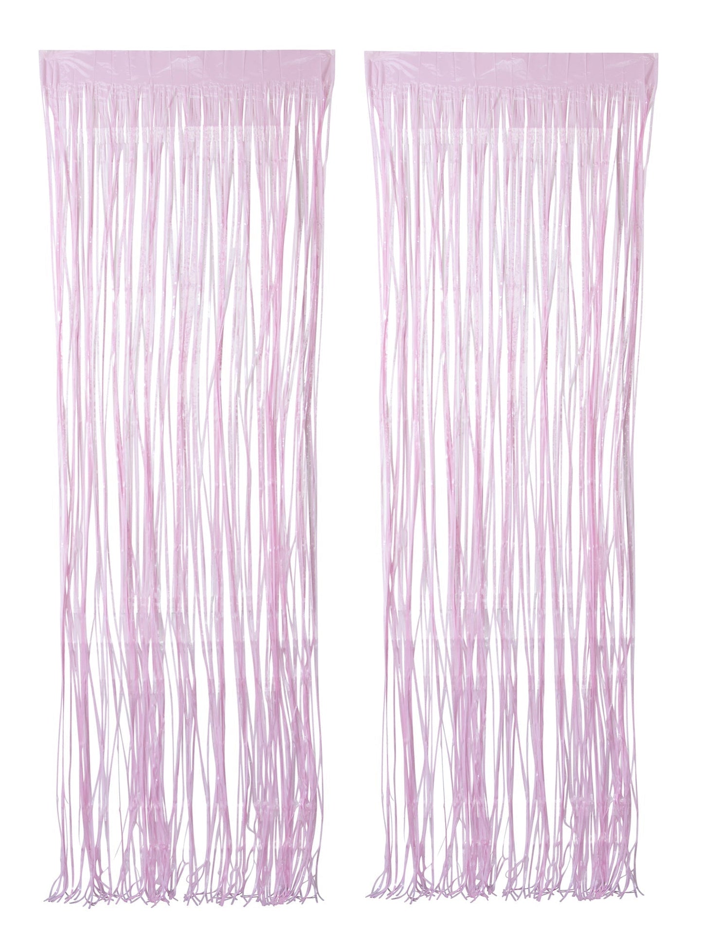 Pastel Light Pink Foil Fringe Curtain, 2 Count