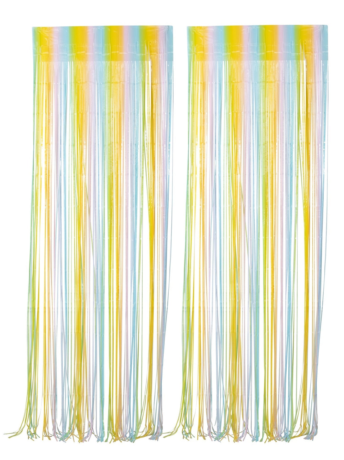 Pastel Rainbow, Macaroon Collection, Foil Fringe Curtain, 2 Count